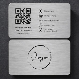 Metallisches Firmenlogo QR-Code Visitenkarte