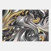 Metallisches Flüssigmuster Geschenkpapier Set (Vorderseite 3)