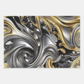 Metallisches Flüssigmuster Geschenkpapier Set (Vorderseite 2)