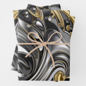 Metallisches Flüssigmuster Geschenkpapier Set (Beispiel)