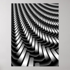 Metallisches Fraktal-Muster Poster