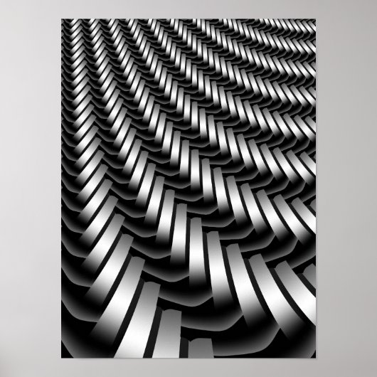 Metallisches Fraktal-Muster Poster (Vorne)
