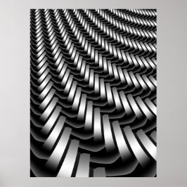 Metallisches Fraktal-Muster Poster