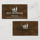 Metallisches Gebäude | Holz | Carpentry Visitenkarte (Vorne/Hinten)