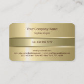 Metallisches Gelb-Gold-Design Edelstahl-Look B Visitenkarte (Rückseite)