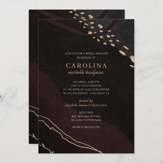 Metallisches Geode-Brautparty Einladung (Vorne/Hinten)