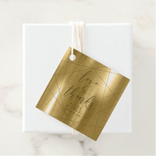 Metallisches geometrisches Dankeschön Gold ID648 Geschenkanhänger