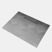 Metallisches glänzendes silbernes kariertes Alu Fußmatte (Schrägansicht)