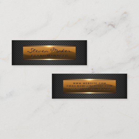 Metallisches Glossy Banner | Perforated Mesh Mini Visitenkarte (Vorne/Hinten)