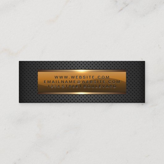Metallisches Glossy Banner | Perforated Mesh Mini Visitenkarte (Rückseite)