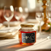 Metallisches Gold 3D-Gerahmtes Honey-Label mit Bee Lebensmitteletikett