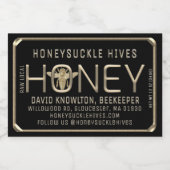 Metallisches Gold 3D-Gerahmtes Honey-Label mit Bee Lebensmitteletikett (Einzelnes Label)