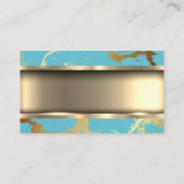 Metallisches Gold | Aquamariner Goldmarmor Visitenkarte (Rückseite)