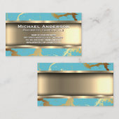 Metallisches Gold | Aquamariner Goldmarmor Visitenkarte (Vorne/Hinten)