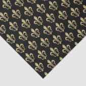 Metallisches Gold auf dem Gebiet der Lilie in Schw Seidenpapier (Ausschnitt)