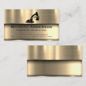 Metallisches Gold | Baufahrzeug Visitenkarte (Vorne/Hinten)