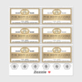 Metallisches Gold-Bienenwachs-Kerzensiegel mit Bie Aufkleber (Blatt)