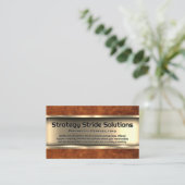 Metallisches Gold | Brown Leather Visitenkarte (Stehend Vorderseite)