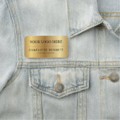 Metallisches Gold Custom-Logo Büro-Mitarbeiter Namensschild (Beispiel)