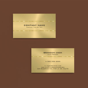 Metallisches Gold Edelstahl Minimalistisches Desig Visitenkarte