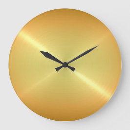 Metallisches Gold-Edelstahlaussehen Große Wanduhr