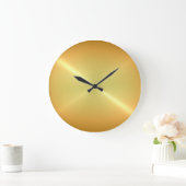 Metallisches Gold-Edelstahlaussehen Große Wanduhr (Zuhause)