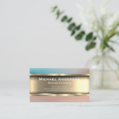 Metallisches Gold | Farbenfrohe Strahlung Visitenkarte (Stehend Vorderseite)