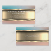 Metallisches Gold | Farbenfrohe Strahlung Visitenkarte (Vorne/Hinten)