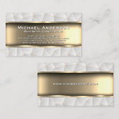 Metallisches Gold | Geometrische Dreiecke Visitenkarte (Vorne/Hinten)
