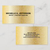 Metallisches Gold | Geometrisches Muster Visitenkarte (Vorne/Hinten)