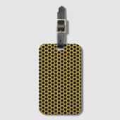Metallisches Gold Gepäckstück mit Schwarz-Dot-Stil Gepäckanhänger (Vorderseite Vertikal)