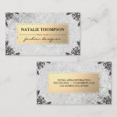 Metallisches Gold / gesprenkelte / Verzierte Akzen Visitenkarte (Vorne/Hinten)