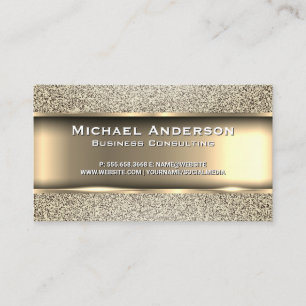 Metallisches Gold Glitzer Visitenkarte