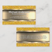 Metallisches Gold | Gold-Glitzer Visitenkarte (Vorne/Hinten)
