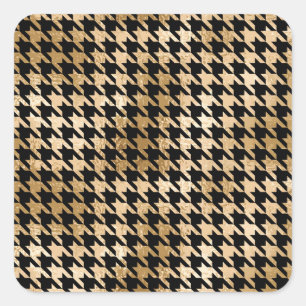 Metallisches Gold-Hahnenfuß-Muster, Modedesign. Quadratischer Aufkleber