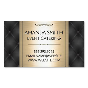 Metallisches Gold Hintergrund der Lederpfeilerei Magnetische Visitenkarte