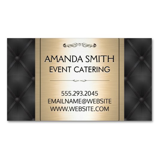 Metallisches Gold | Hintergrund der Lederpfeilerei Magnetische Visitenkarte (Vorderseite)