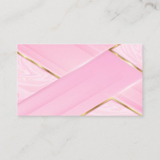 Metallisches Gold | Hintergrund rosa Marmor Visitenkarte (Rückseite)