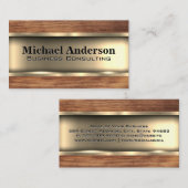 Metallisches Gold | Holzschnitt Visitenkarte (Vorne/Hinten)