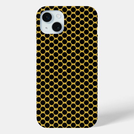 Metallisches Gold im Schwarz-Dot-Stil Case-Mate iPhone Hülle (Rückseite)
