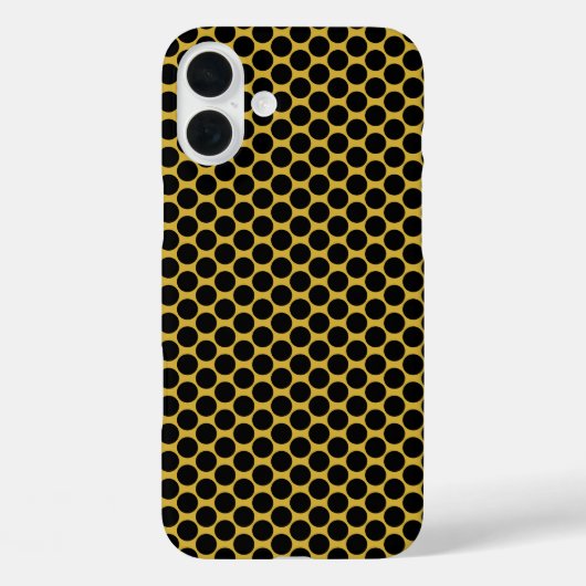 Metallisches Gold im Schwarz-Dot-Stil Case-Mate iPhone Hülle (Rückseite)