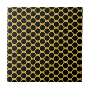 Metallisches Gold im Schwarz-Dot-Stil Fliese