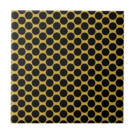 Metallisches Gold im Schwarz-Dot-Stil Fliese (Vorderseite)