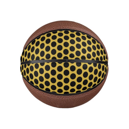 Metallisches Gold im Schwarz-Dot-Stil Mini Basketball (Vorderseite)