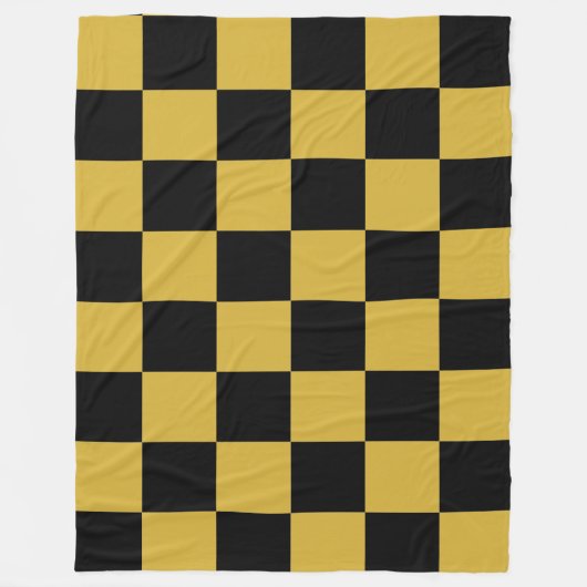 Metallisches Gold im Schwarz-Quadrat-Stil Fleecedecke (Vorderseite)