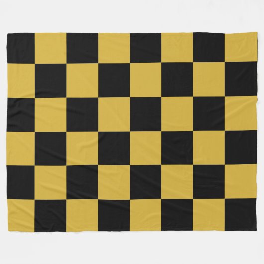 Metallisches Gold im Schwarz-Quadrat-Stil Fleecedecke (Vorderseite (Horizontal))