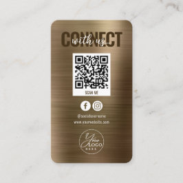 Metallisches Gold in Verbindung mit dem QR-Code de Visitenkarte