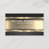 Metallisches Gold | Kohlenstofffaser Visitenkarte (Vorderseite)