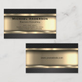 Metallisches Gold | Kohlenstofffaser Visitenkarte (Vorne/Hinten)