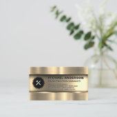 Metallisches Gold | Konstruktionslogo Visitenkarte (Stehend Vorderseite)